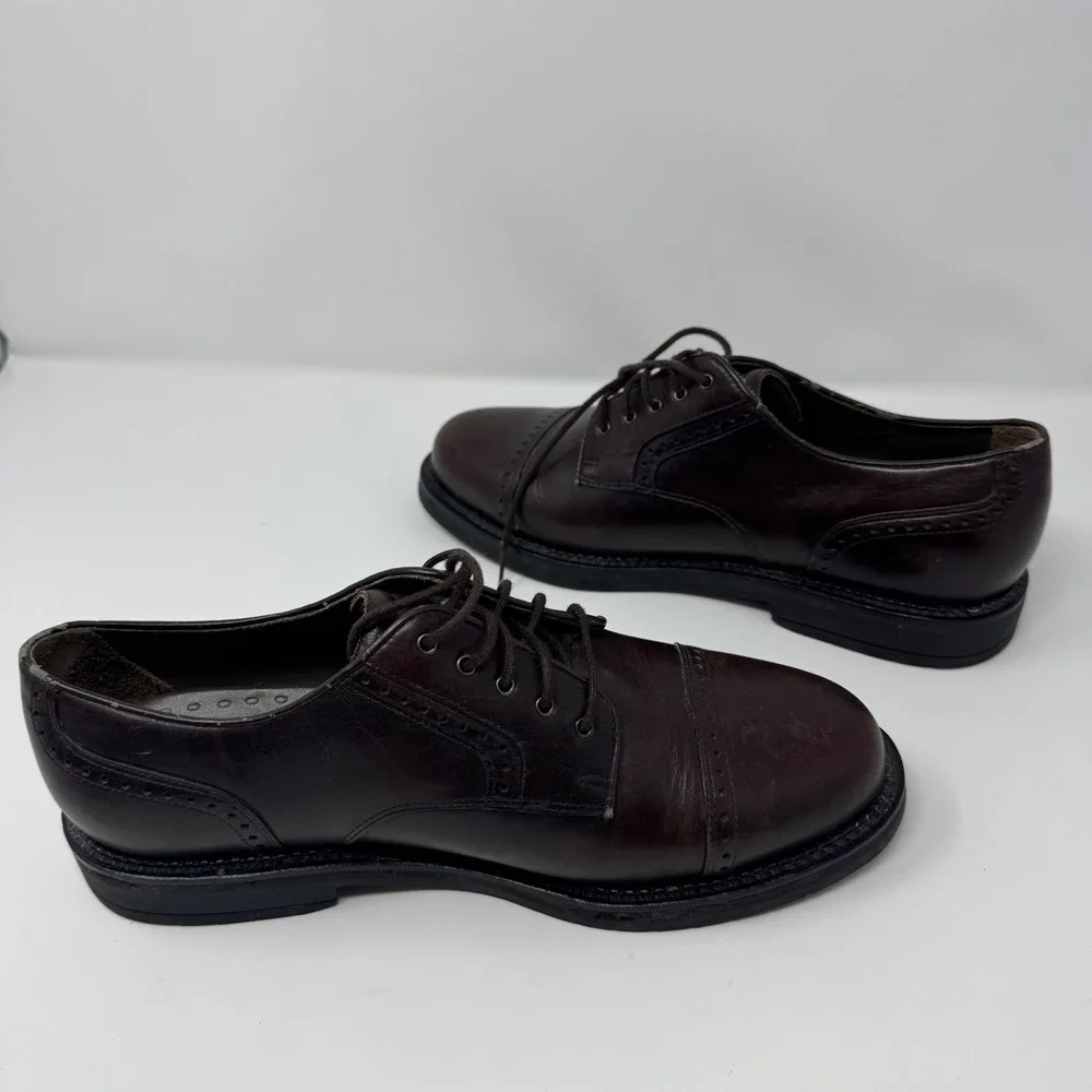 Timberland Mens Size 8.5 Oxford Cap Toe Dress Shoes Dark Brown‎ Leather 92074